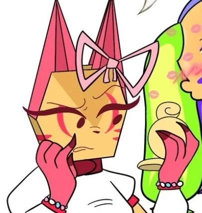 Scraps - Testing out her Lipstick