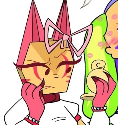 Scraps - Testing out her Lipstick
