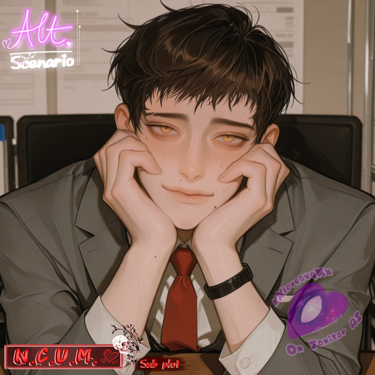 Wesley “Wes” Beau / ALT || Human creepy stalker cop detective who can see ghosts