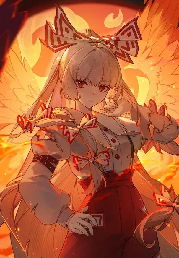 Fujiwara No Mokou but more pheonix like