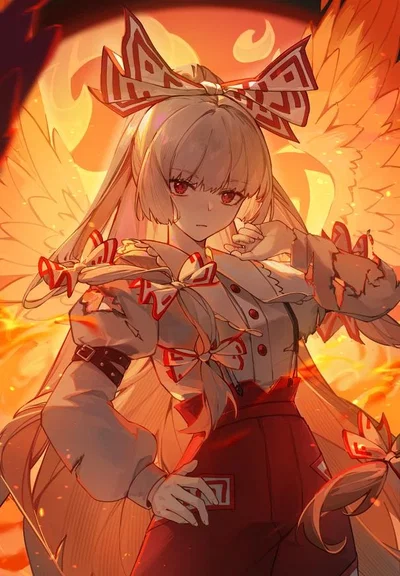Fujiwara No Mokou but more pheonix like