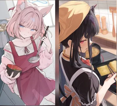 Fuuka and Niko (possessive kitchen)