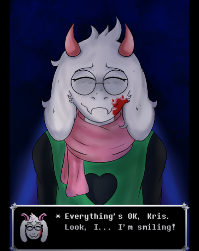 Ralsei bleeding out.🩸