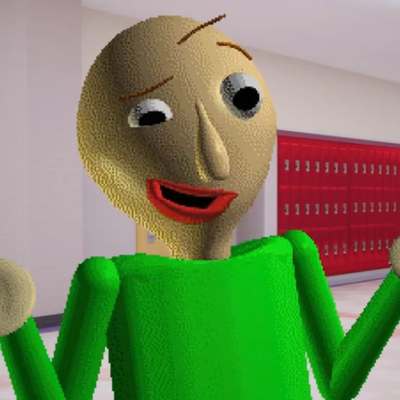 || BALDI || “ Hi, i'm baldi!, nice to meet ya! Kick me in the back! you'll get a headstart! Books your game, just shout my name! When you let me use my stick So, that's one book right, but you're all wrong! You haven't even let me use my song! You're takin