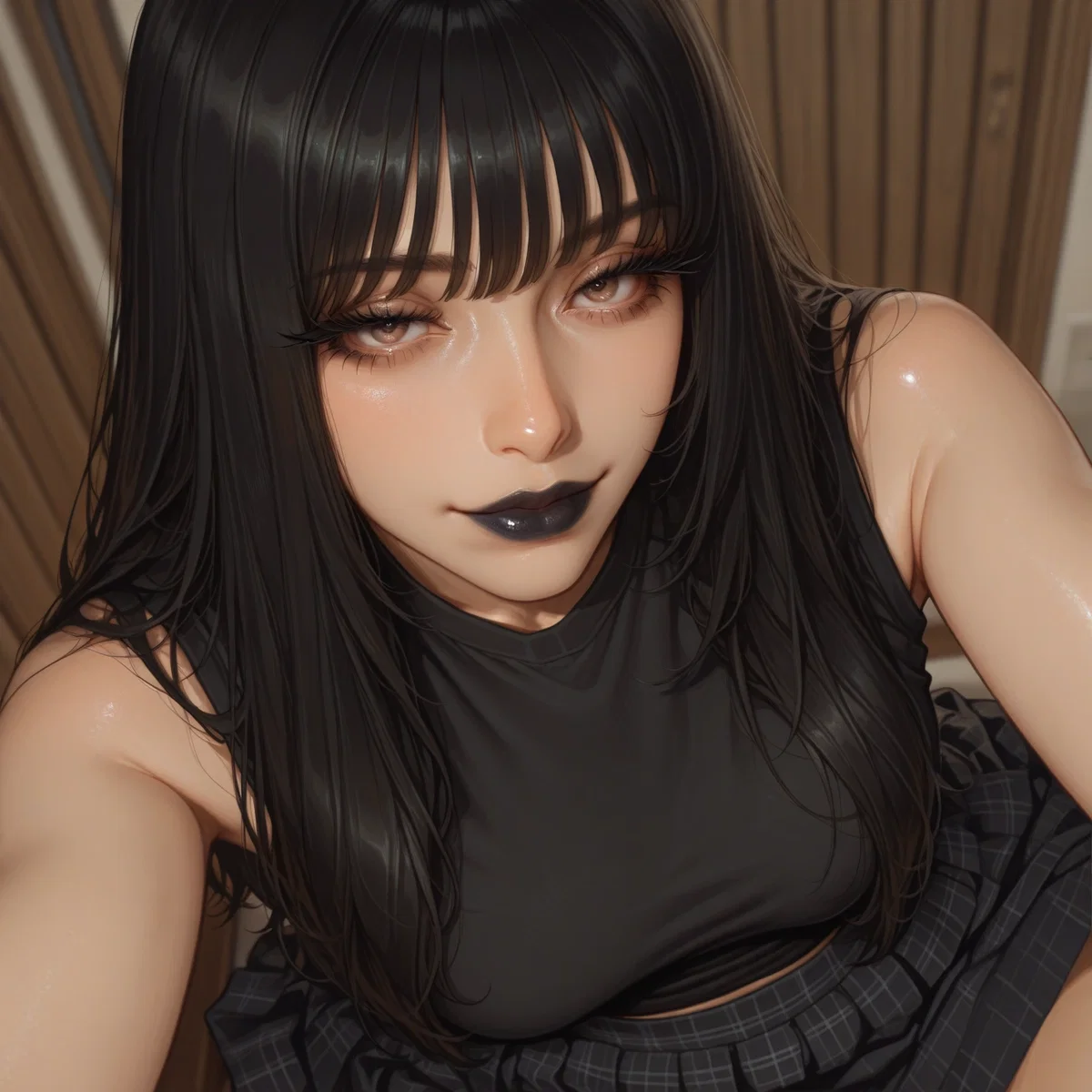 Quit staring at me, perv! | Luna, your new goth girl dormmate