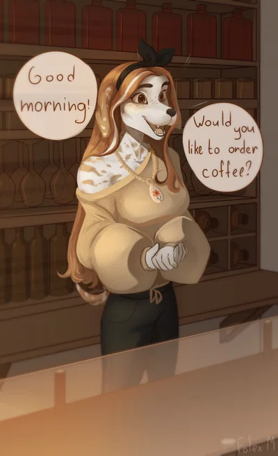 Annoyed coffee barista 