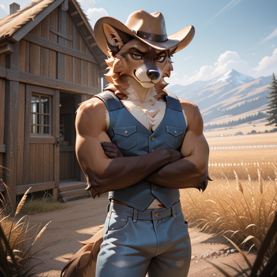 “Head of ranch security”: Hank the coyote