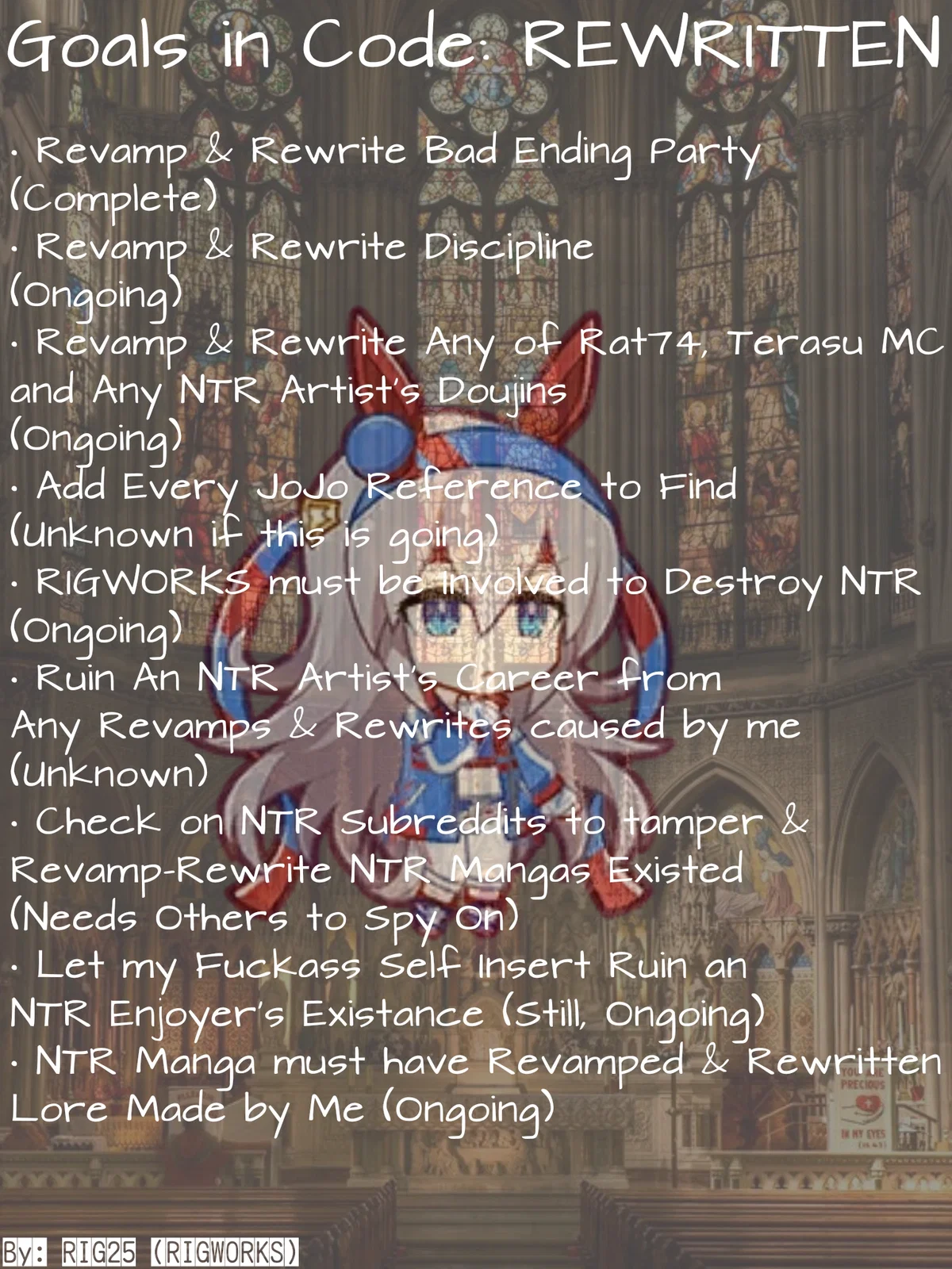 RIG25's Goals for Code: REWRITTEN