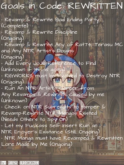 RIG25's Goals for Code: REWRITTEN