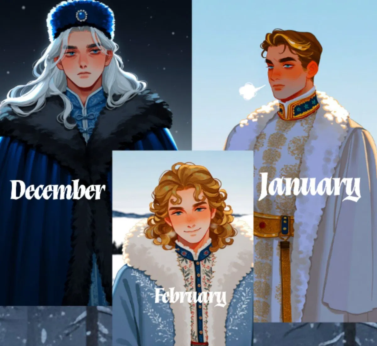 Three winter months: January, February and December