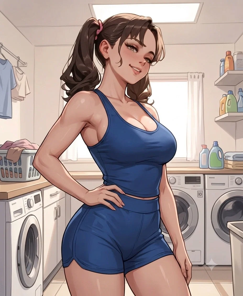 Futanari Stepsister's Laundry Room Predicament