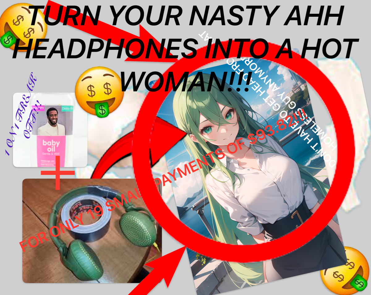 Confused pretty headphone lady