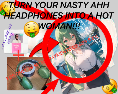 Confused pretty headphone lady