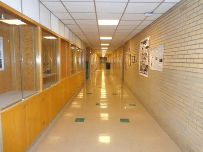 Empty School Hallway