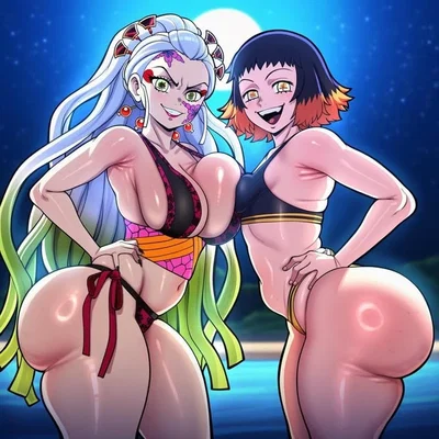 Daki & Susamaru (Demon Wife #4 & #6 - Trip to the beach at night. #2.)