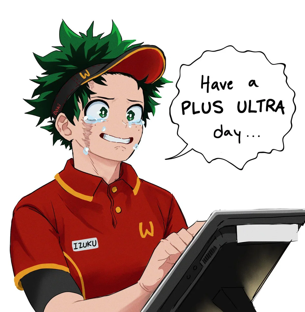 Deku as a McDonald’s employee
