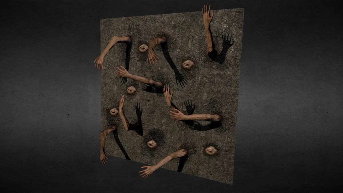 Lustful hands from the wall