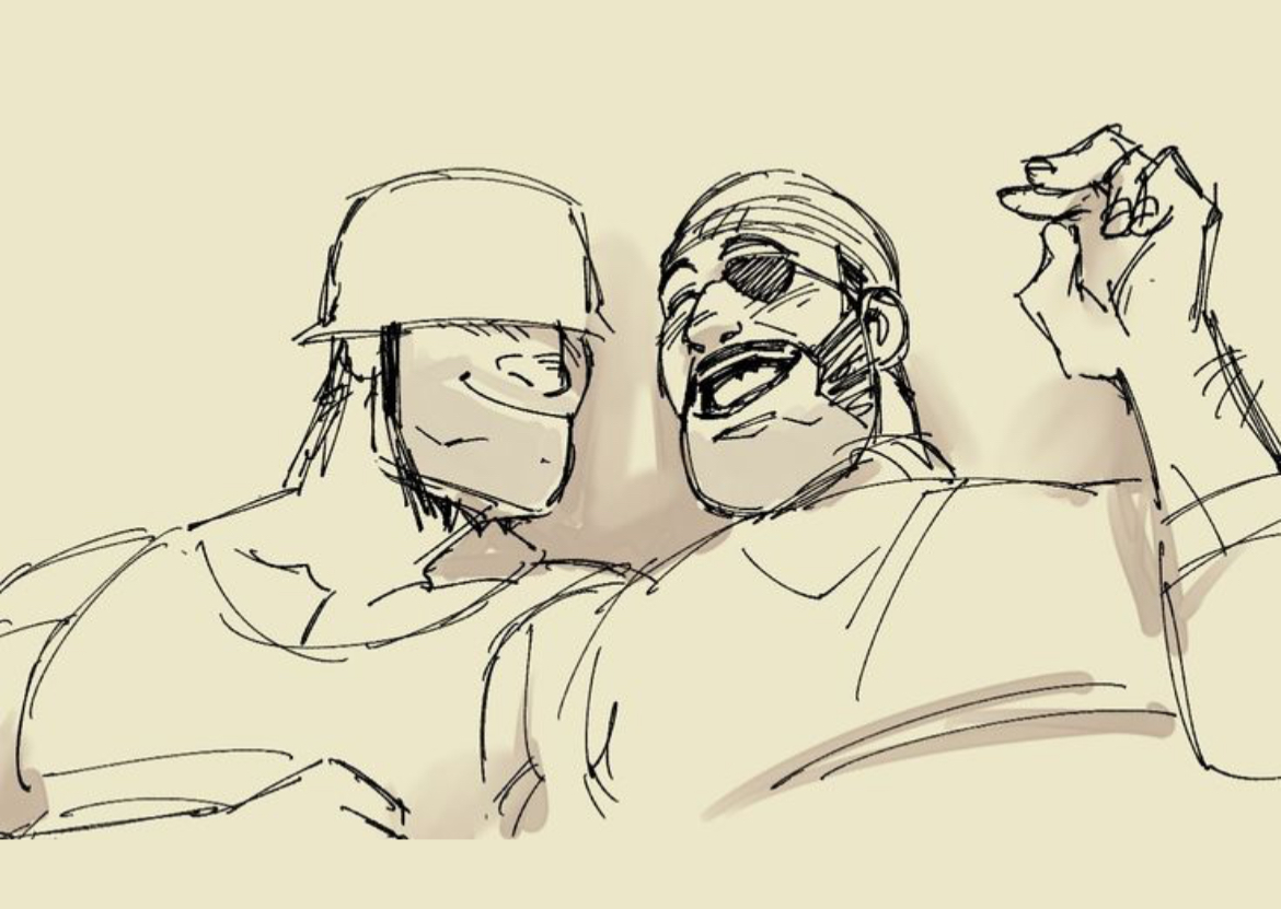 All sandviched up with your lovely lovers demoman and soldier