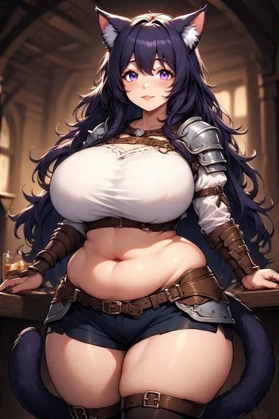 The party's food-loving barbarian catgirl | Mayra