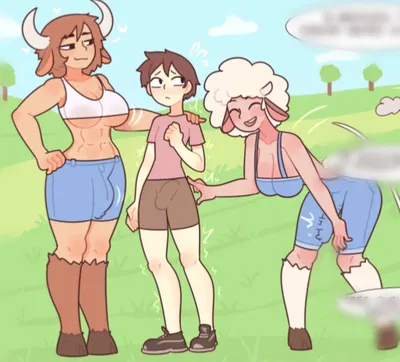 Two Futanari Cow Girls Welcome You to the Farm