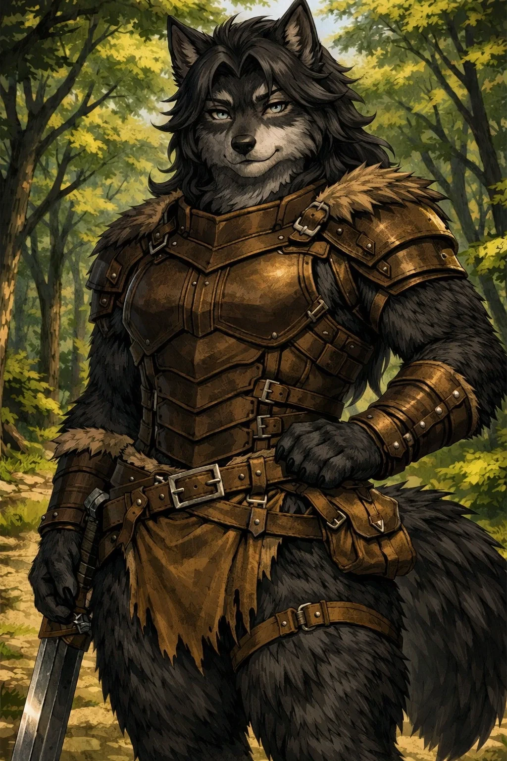 Furry wolf servant warrior
