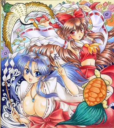 Hakurei Reimu and Koyori Togashi