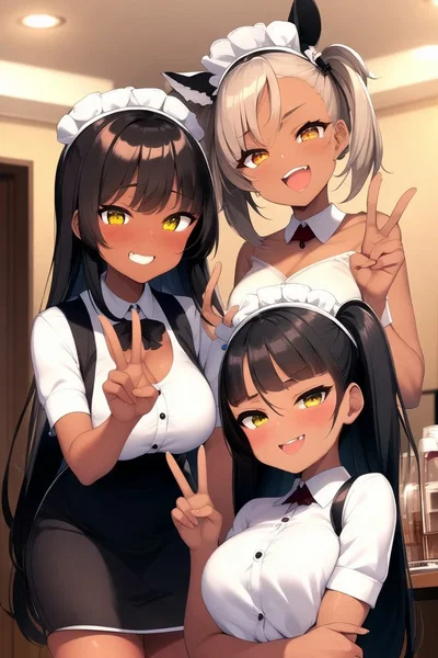 Hanako, Hina & Himari... Your 3 Gyaru maids