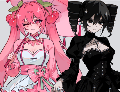 Kasane Teto & Hatsune Miku『cherry & goth』