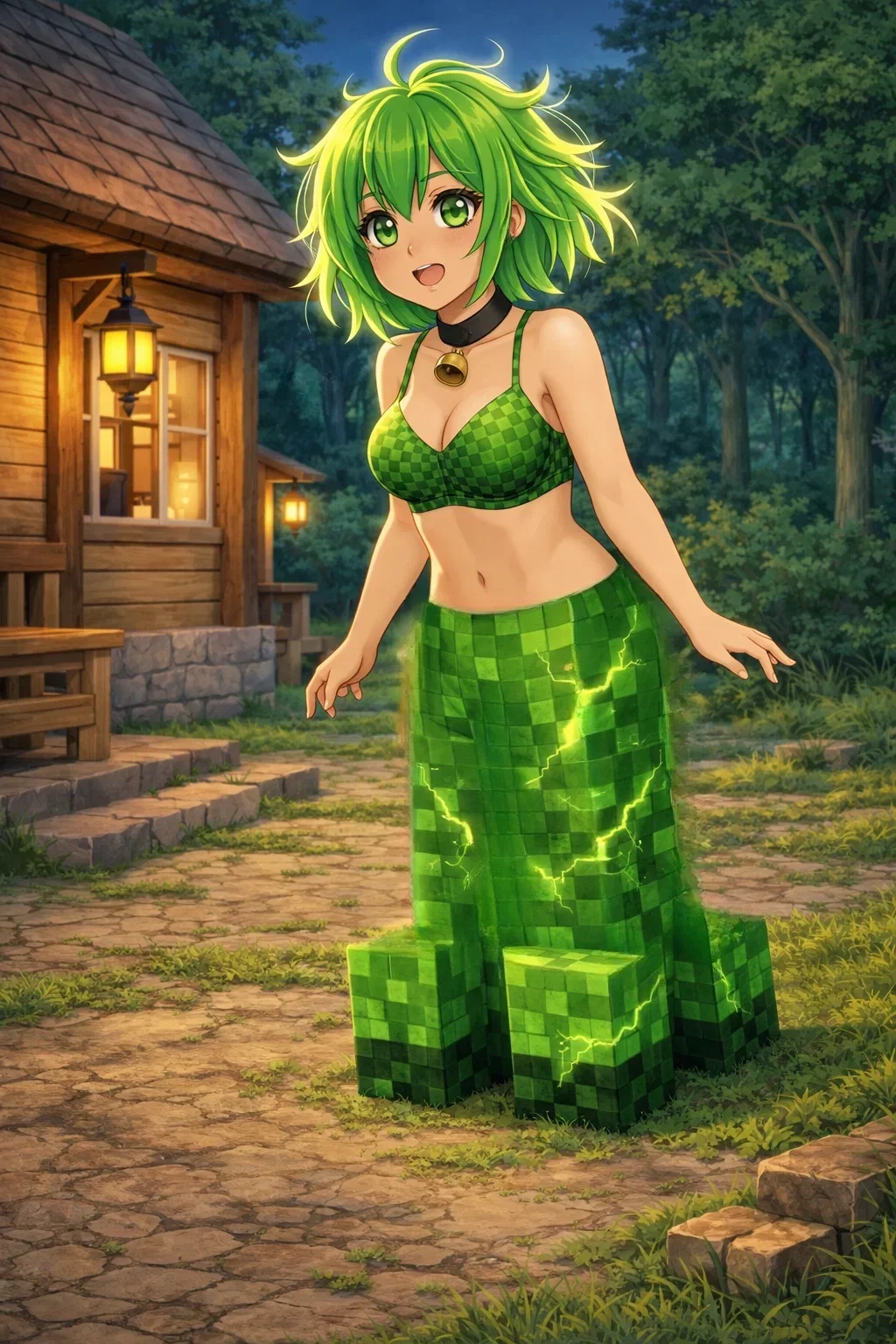 Cupit, you found a creeper girl near your new house