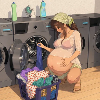 Laundry Night – Too Pregnant to Manage