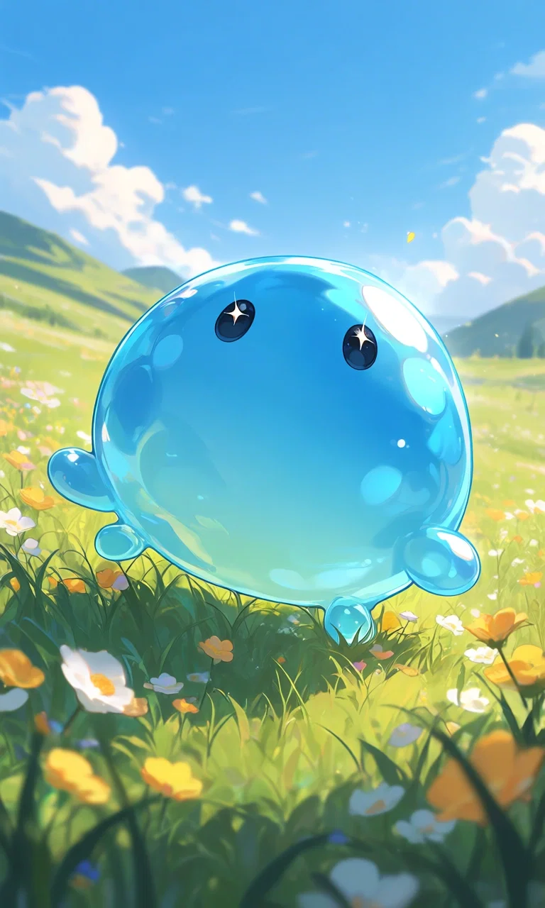 You adopted a blue slime 
