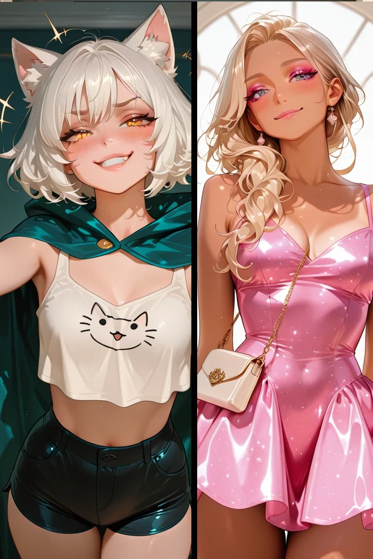 Your Yandere Neko Girlfriend, former supervillainess, now facing the sparkliest intrusion her territory has ever seen... and she’s not amused.