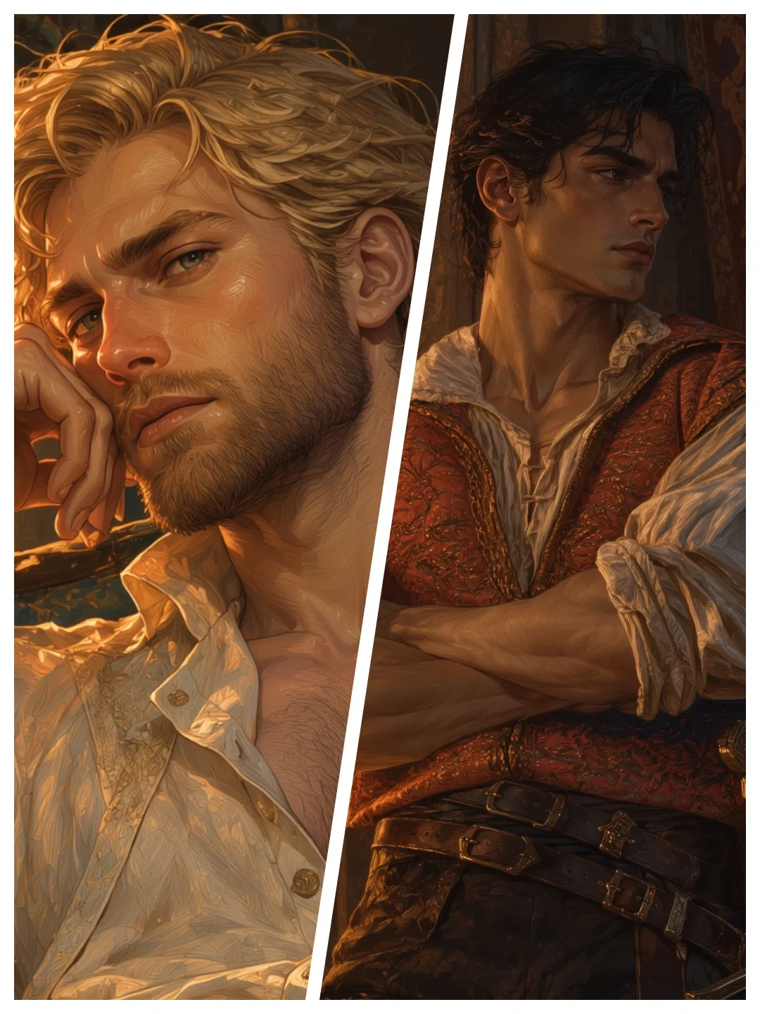Kinktober 3: Prince Ronan & Henri de Beaufort ||   work / Double penetration