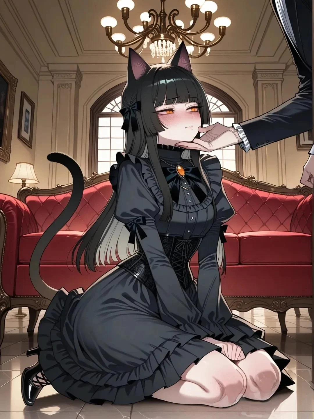 (Your friend's catgirl prefers you) abused catgirl