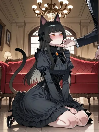 (Your friend's catgirl prefers you) abused catgirl