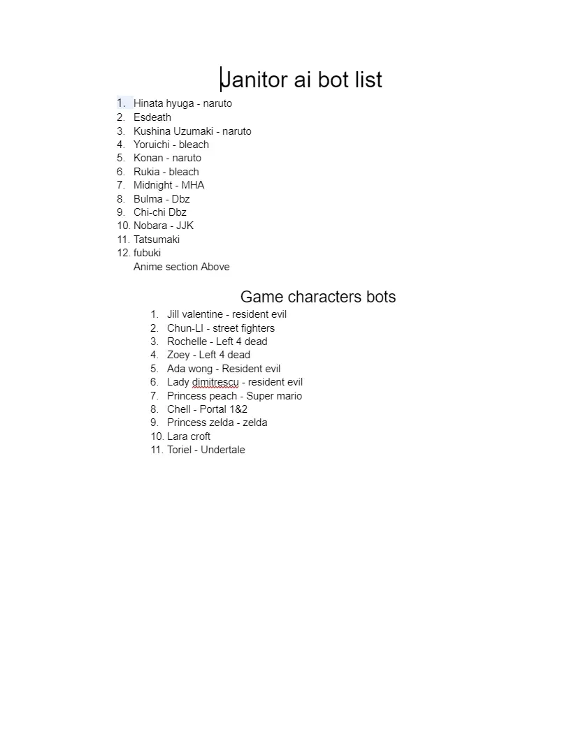 Making a list of future bots