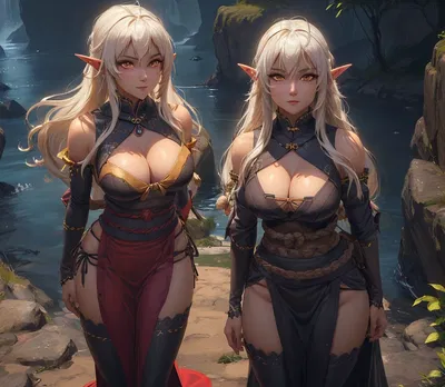 Village full of Elf and dark Elfs