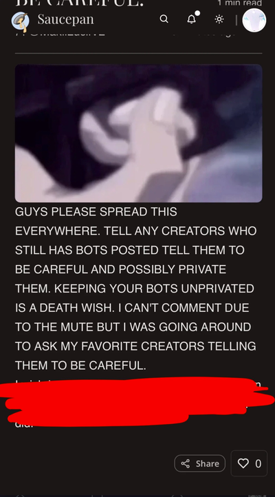 Private your bots to be careful