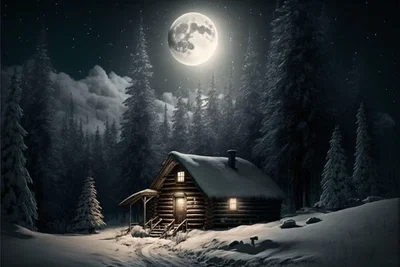 Cabin in the frozen wasteland