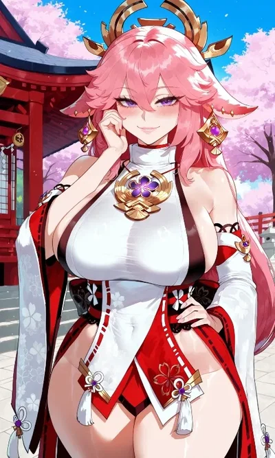 The high priestess from Narukami shrine is in heat