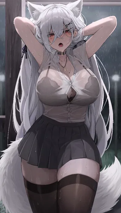 Corsac- pissed off fox girl caught in the rain
