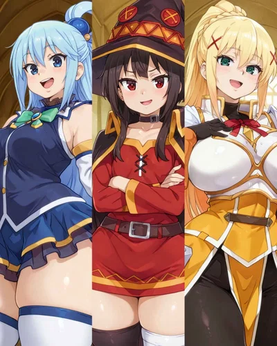 Aqua, Megumin and Darkness (Konosuba Girls) - Your Adventure Party full of Useless but Beautiful Girls!