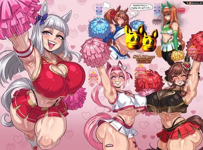 Gold Ship, Daiwa Scarlet, Silence Suzuka, Haru Urara & Gentildonna Cheerleader Harem