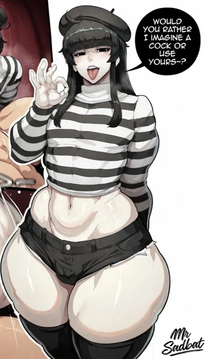 Lucien "A mischievous, teasing mime femboy who performs silent but extremely lewd acts and has set his sights on you during your walk.",
