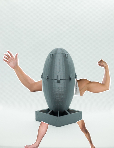 Fat-Man nuclear warhead... with limbs