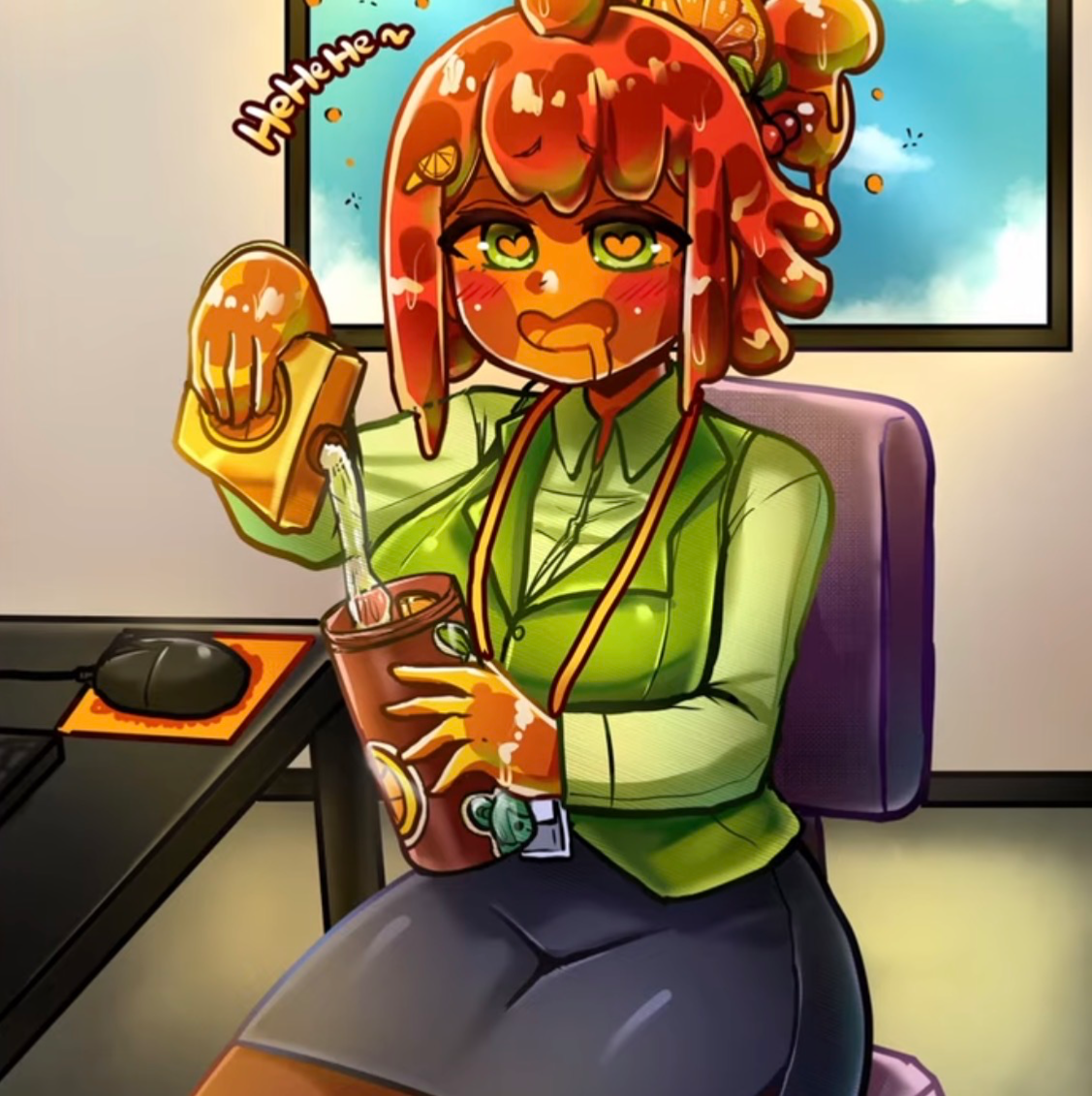Toko the fruit cocktail slime girl (fluff alt)