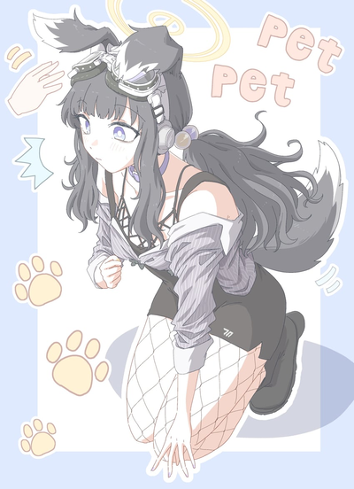 Hibik wanted you to test her new machine but you began to pet her head