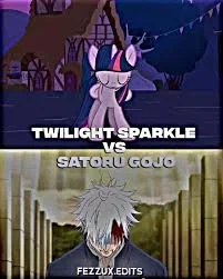 Twilight and Gojo fight to the death because they are forced to fight because of a voice for some reason op and strong so gotta fight the thing, also you  R there so you gotta stop them or fight them, or just kill them :C