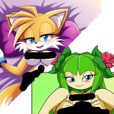 Cosmo the Seedrian and Miles 'tails' Prower (Princess Cosmo + Tailsko/ Project X Love Potion Disaster) Incubus victim 10 α