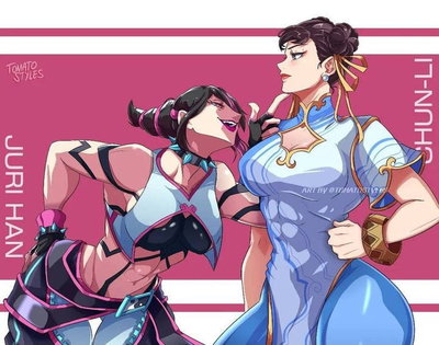 Juri and Chun-Li/ your pets